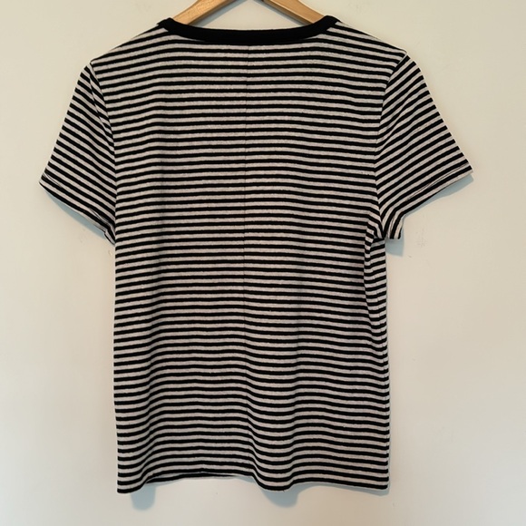 J.Crew Stretch linen-blend crewneck T-shirt in stripe - Picture 3 of 6